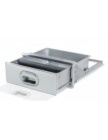 Cassetto battifondi caffè - Linea 3000 - In Acciaio Inox - Dimensioni foro cm 34,7 x 13 - Profondità  cm 40,5