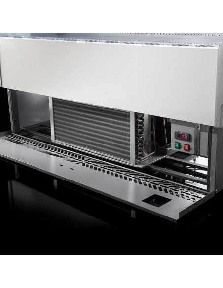 Pantalla de pared refrigerada - Acero inoxidable - Para frutas y verduras - Temperatura +6/+°C - cm 158 x 76.4 x 204h