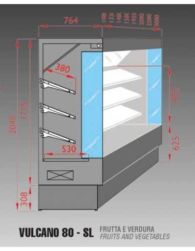 Espositore murale refrigerato - Acciaio inox -...
