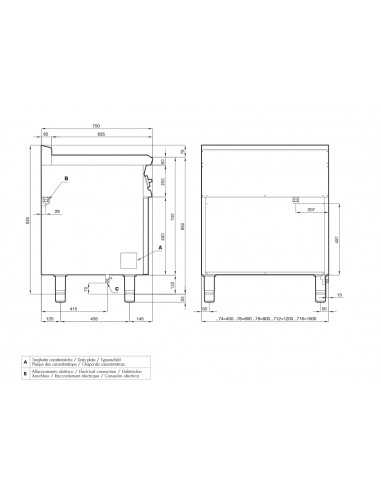 Contact grill - Direct cooking - cm 80 x 70,5 x...