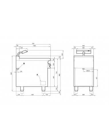 Scaldapatate elettrico -  cm 40 x 70,5 x 90 h