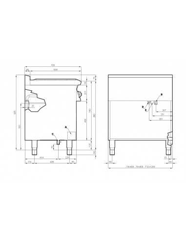 Cocina de gas profesional con 6 quemadores -...