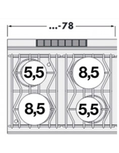 Cucina acqua a gas - N. 4 fuochi - Forno a gas statico -... 2