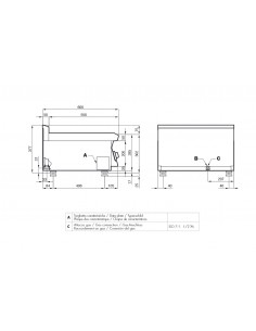Gas cooker - Plate + 4 fires - cm 100x 60x 28h 2