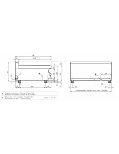 Professional gas fry top - 1/2 smooth griddles 1/2 ribbed... 2