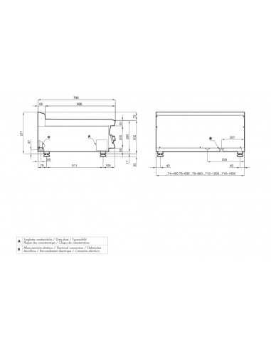 Contacto superior - Cocina directa - cm 40 x...