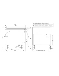 Cocina eléctrica profesional con 6 placas cuadradas -... 2