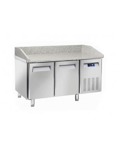 Refrigerated table - N. 2 doors - Granite floor - Alzatina - cm 150 x 80 x 104