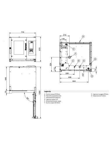 Forno elettrico - N. 5 x  GN 1/1 - Cm 71.5 x 80...