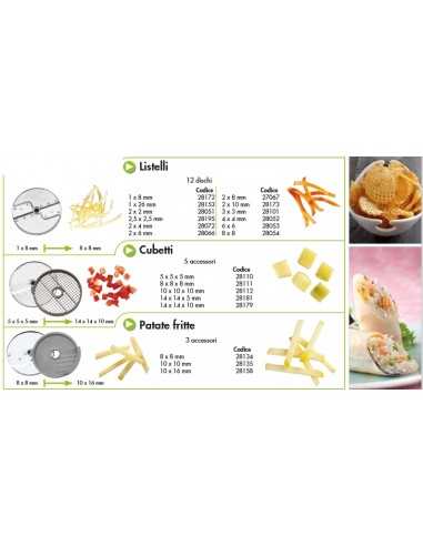 Vegetable and mozzarella cutter - Covers from 50 to 300