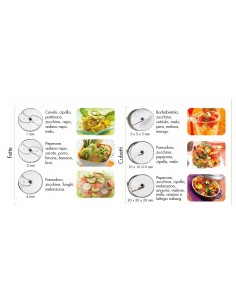 Vegetable and mozzarella cutter - Place settings from 100 to 1000 - No. 2 speeds 2