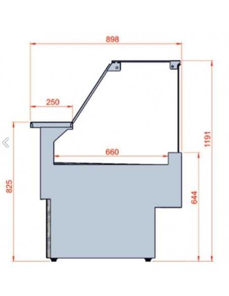Neutral bench - High front - Straight glass - cm 200 x 89.8 x 119.1 h