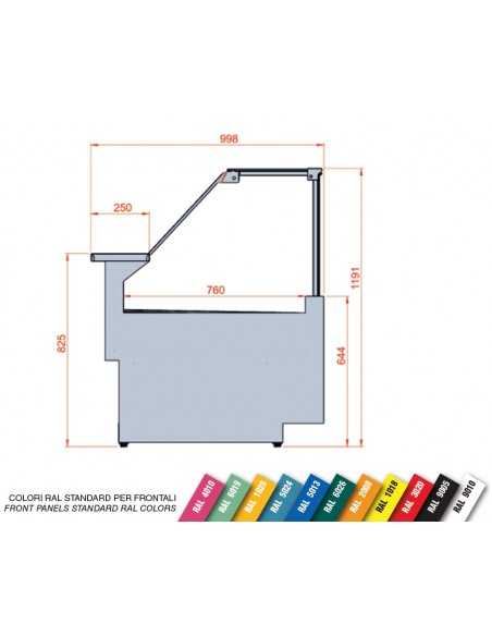 Food Bank - Low Front - Ventilate - Straight Glass Tipper - cm 296 x 99.8 x 119.1 h