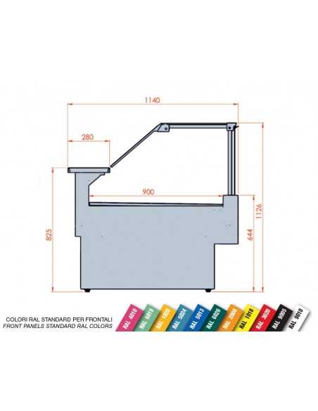 Banco de alimentación - High front - Ventilate - vidrio recto - cm 104 x 114 x 112,6 h