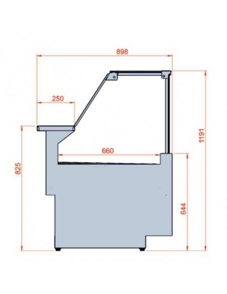 Banco neutro - Frontale basso - Vetro dritto -  cm 248 x 89.8 x119.1 h