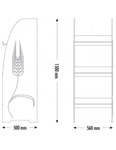 Bread display stand with 3 tilted baskets - cm 56 x 50 x... 2