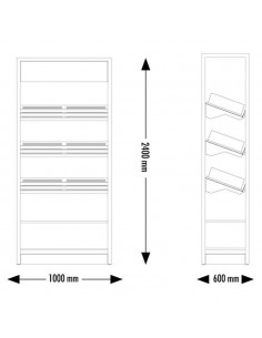 Bread display with 3 inclined shelves and 2 shelves - cm... 2