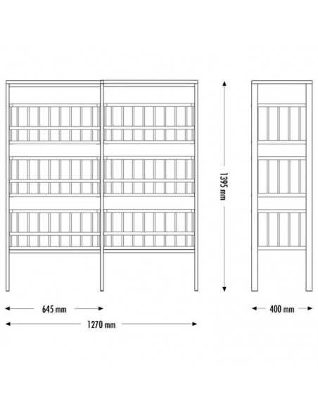 Espositore pane con 3 ceste - cm 64.5 x 40 x 138.5 h