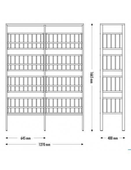 Expositor de pan con 4 cestas - cm 64,5 x 40 x 173 h