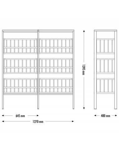 Espositore pane con 6 ceste - cm 127 x 40 x...