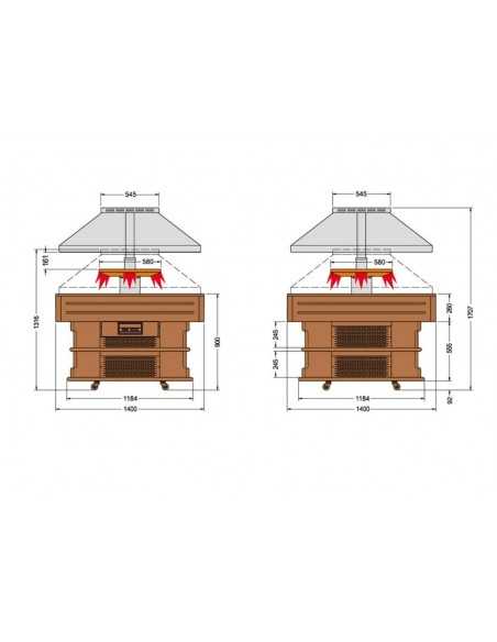 Island buffet - Bagnomaria - cm 107.5 x 107.5 x 171h