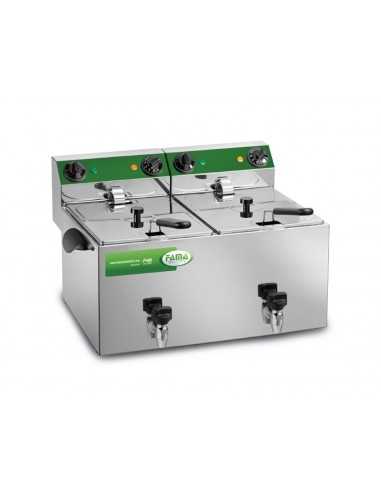 Electric fryer - Capacity 8+8 liters - cm 62 x 43 x 35.5 h