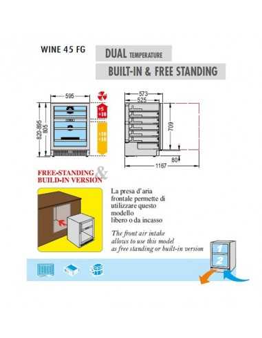 Expositor del vino - Doble temperatura: +°+10°C...