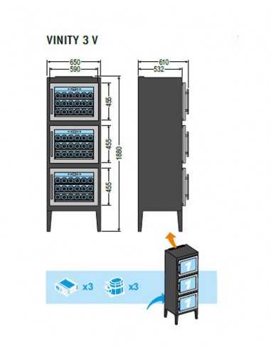 Pantalla de vino modular - Temperatura +/+20°C...