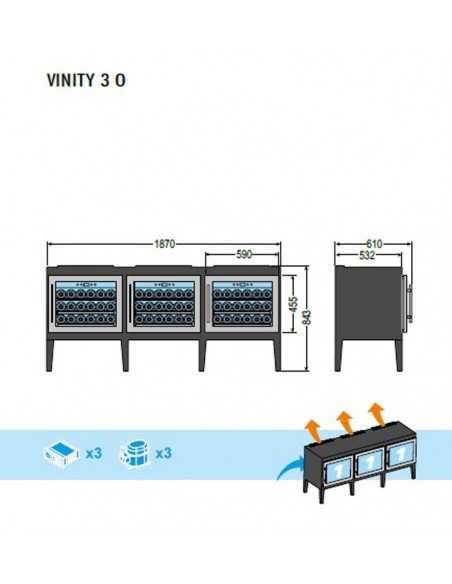 Espositore modulare vino - Temperatura +5/+20°C - cm 187 x 61 x 84.3h