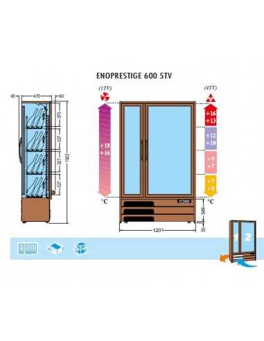 Espositore vino - cm 120.1 x 53.6 x 192.2 h