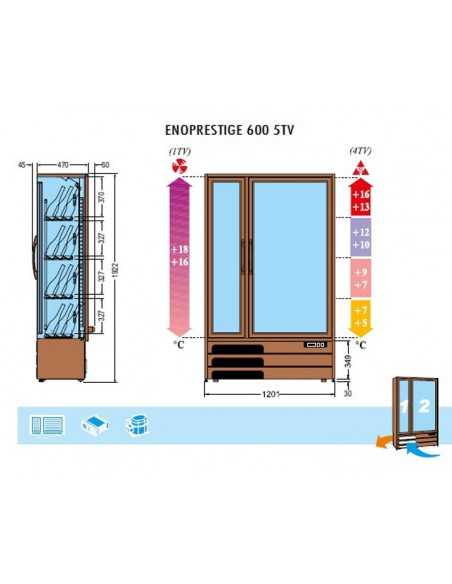 Wine exhibitor - cm 120.1 x 53.6 x 192.2 h