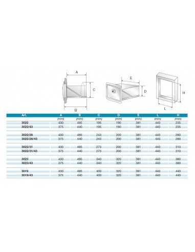 Single drawer - Bench hole cm 44 x 38 h - Depth...