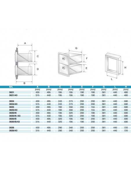 Drawer 2 drawers - Refrigerator benches and tables - Depth 44 - Hole cm 44 x 48 h