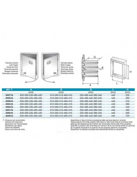 Sportelli con bancos positivos grimaldiera - Foro cm 44 x 59 h