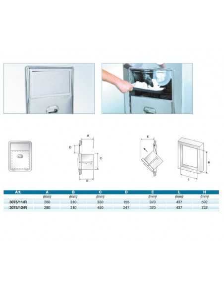 Residuos sólidos Tramoggia - Bounce - cm 43.7 x 72.2 h - Profundidad  cm 31