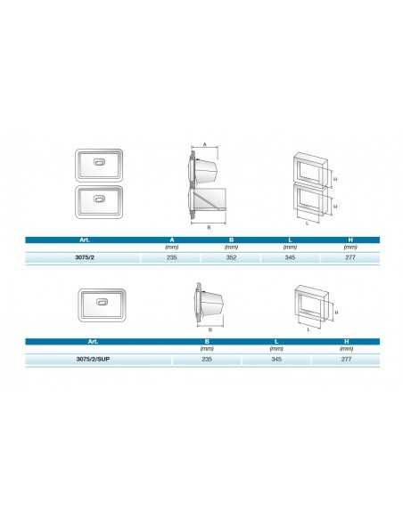 Tramoggia double funds cafe - Cassetto - Foro cm 34.5 x 27.7 + 27.7