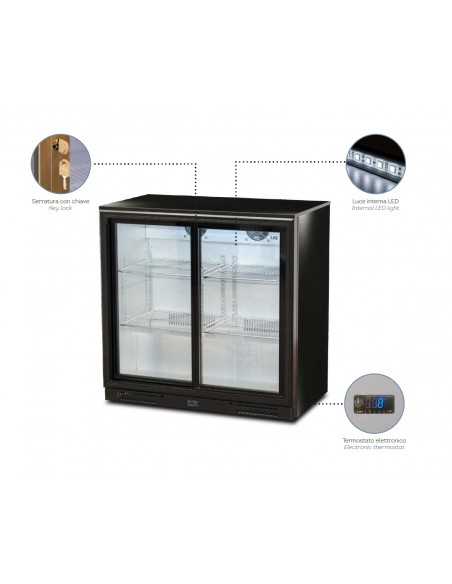 Vetrina refrigerata per Bibite e prodotti freschi - Capacità 249 Lt - cm 92 x 53 x 90.5 h