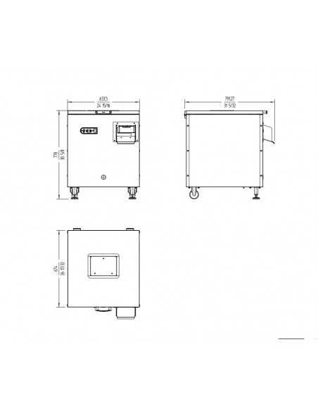 Glossy cutlery dryer - Production pieces/h 8000 - cm 63 x 69.3 (80) x 78.3 h