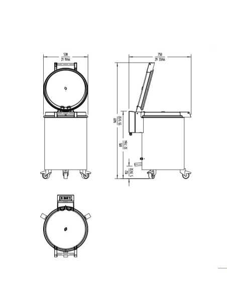 Exprimidor de verduras - Carga por ciclo kg 12 - cm 54 x 75 x81.5 h