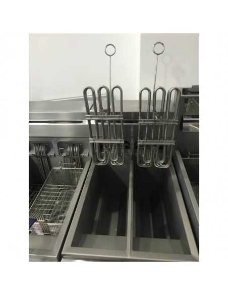 Electric fryer on cabinet Capacity 10 + 10 liters cm 40 x 80 x 110 h