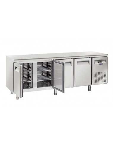 Tavolo refrigerato - N. 4 porte - cm 225 x 70 x...