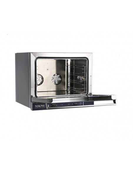 Horno eléctrico de convección con grill, 4 bandejas GN 1/1 y puerta abatible - cm 68,5 x 68 x 58 h