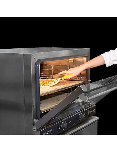 Horno eléctrico de convección con grill, 4 bandejas GN 1/1 y puerta abatible - cm 68,5 x 68 x 58 h