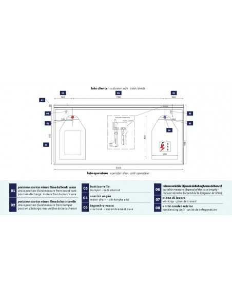 Refrigerated counter - For fish - Motor excluded - cm 93,8 x 116,8 x 90 h