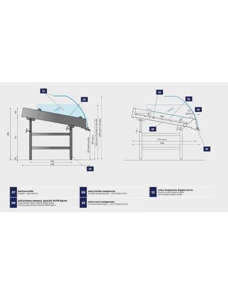 Contador refrigerado - Para pescado - Sin motor - Dimensiones cm 93.8 x 116.8 x 90 h