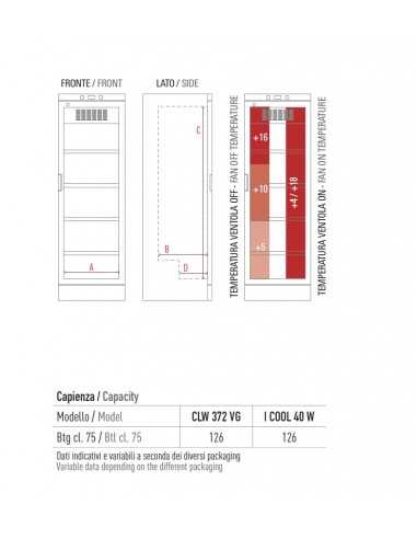 Wine refrigerator - Temperature +16°/ +10°C /...
