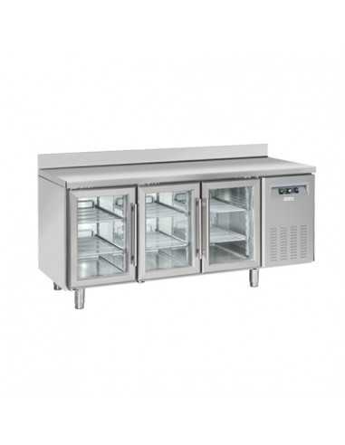 Tabla refrigerada - N. 3 puertas de cristal - Alzatina - cm 180 x 72.5 x 95 h