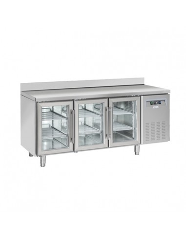 Refrigerated table - N. 3 glass doors - Alzatina - cm 180 x 72.5 x 95 h