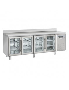 Refrigerated table - N. 4 glass doors - Alzatina - cm 225...
