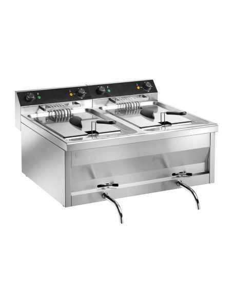 Freidora eléctrica - Capacidad litros 12+12 - Cm 80 x 70 x 42 h